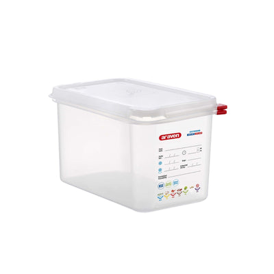 Bacinella Gastronorm GN 1/4 Polipropilene con Coperchio H 15 cm 4,3 Litri