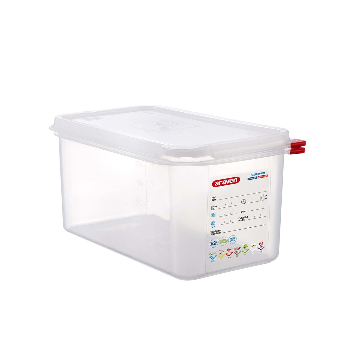 Bacinella Gastronorm GN 1/3 Polipropilene con Coperchio H 15 cm 6 Litri
