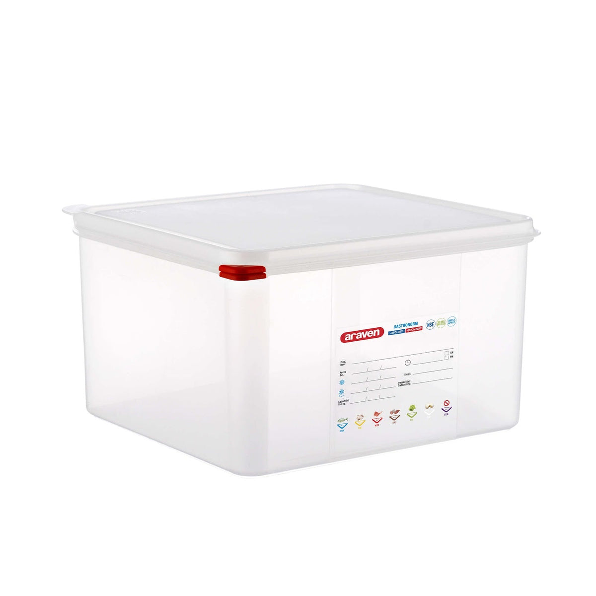 Bacinella Gastronorm GN 2/3 Polipropilene con Coperchio H 20 cm 19 L