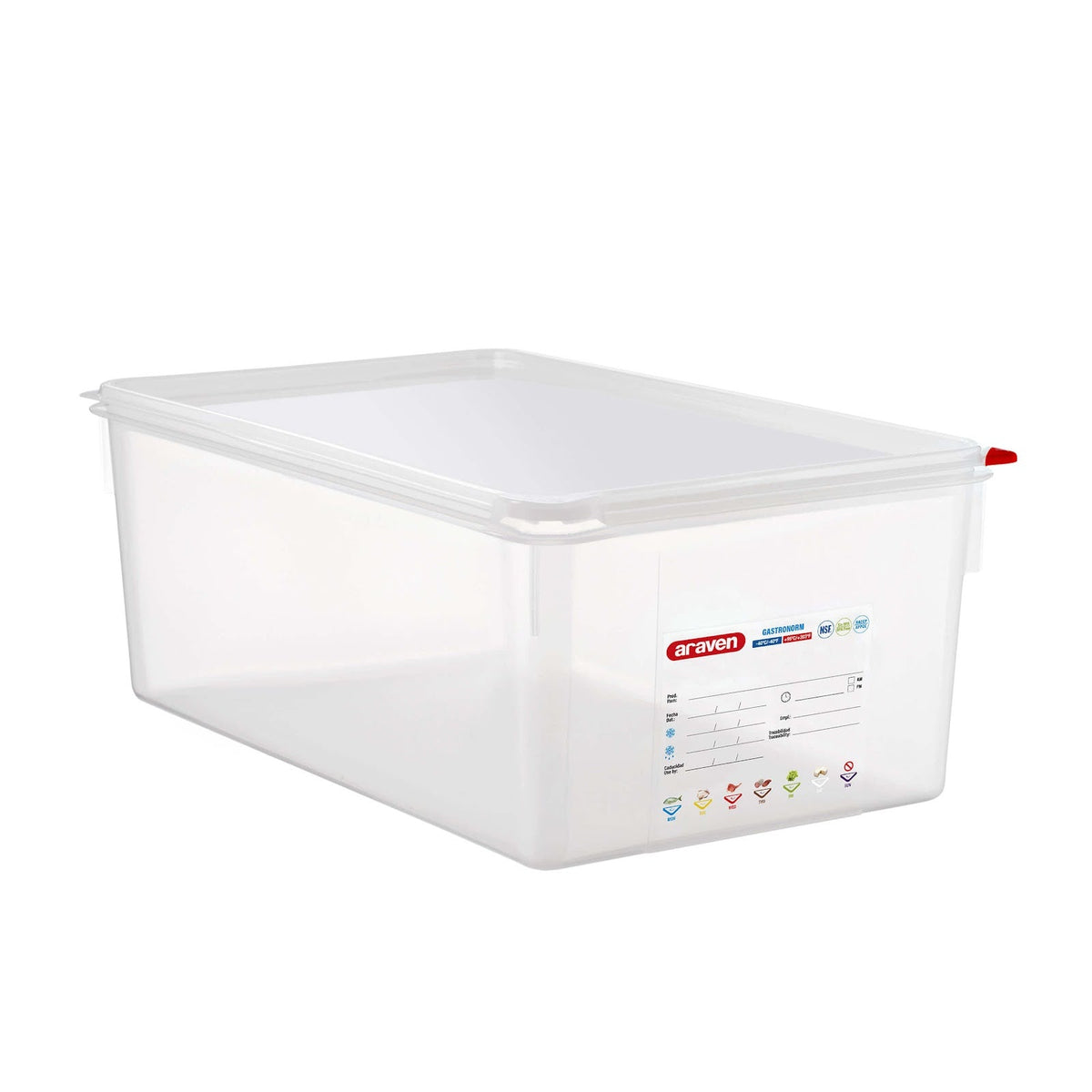 Bacinella Gastronorm GN 1/1 Polipropilene con Coperchio H 20 cm 27,5 L