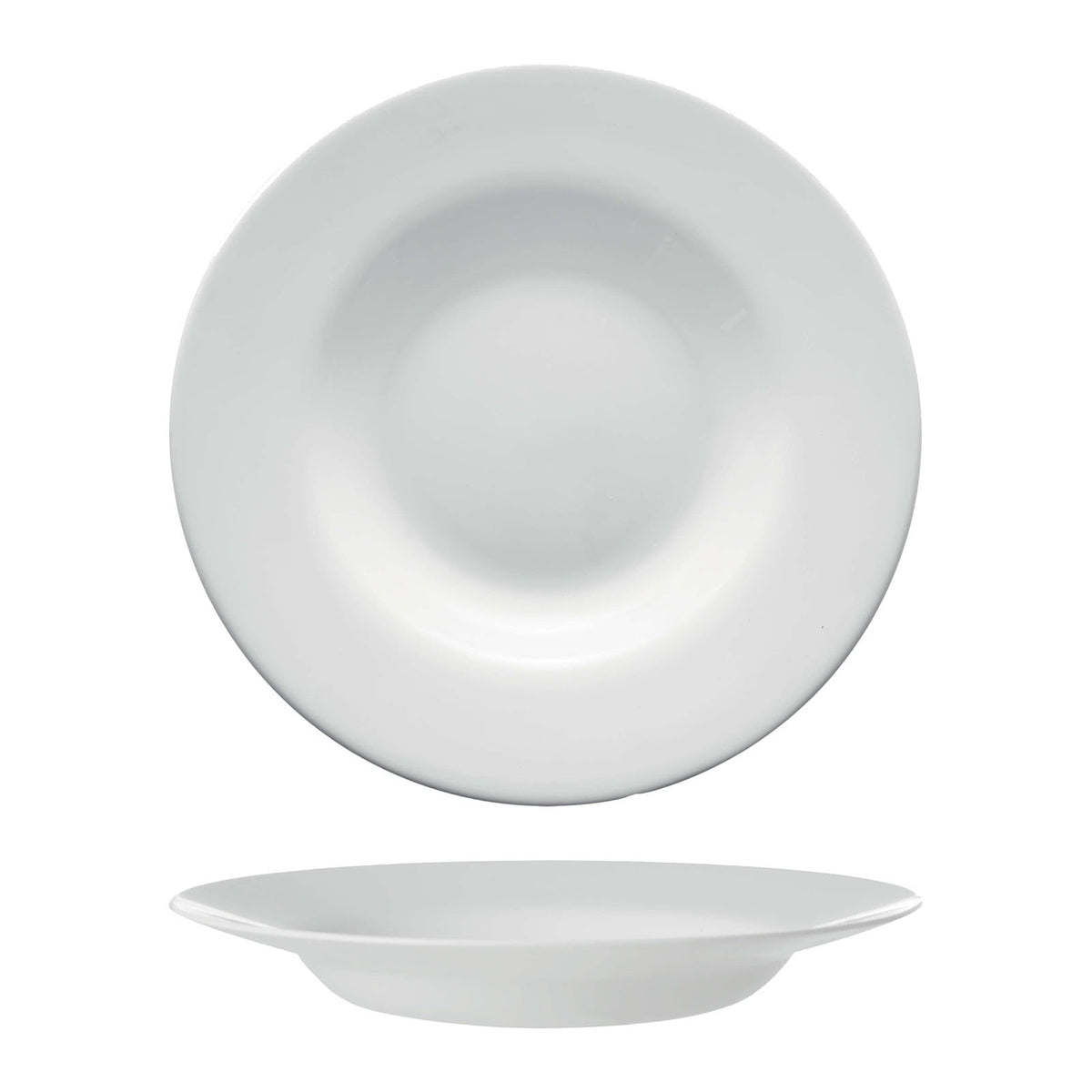 Toledo Piatto Fondo Vetro Bianco Ø 24 cm 6 Pezzi