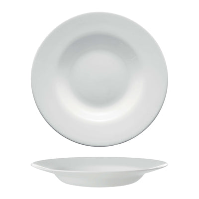 Toledo Piatto Fondo Vetro Bianco Ø 24 cm 6 Pezzi