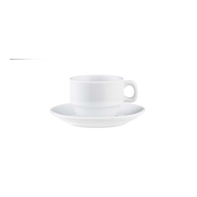 Saturnia Roma Tazza Caffè in Porcellana Bianca 8 cl senza Piattino 12 Pezzi