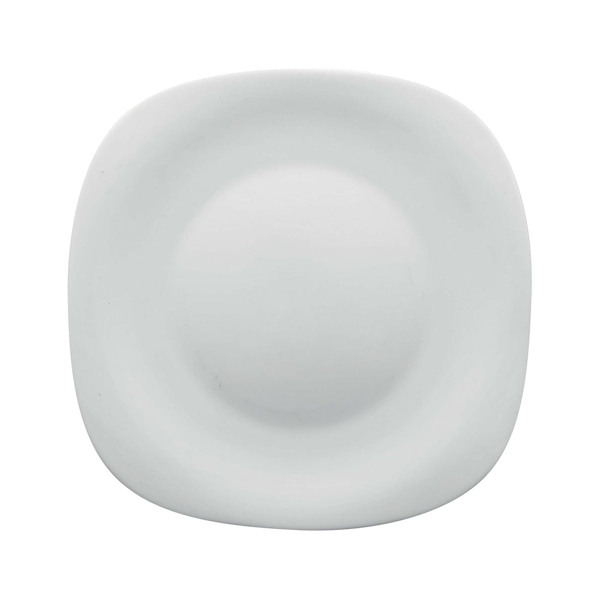 Parma Piatto Piano Quadrato in Vetro Bianco 27x27 cm 6 Pezzi