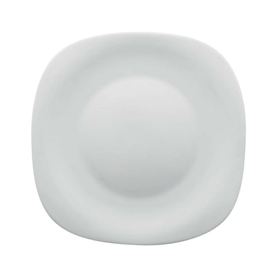 Parma Piatto Piano Quadrato in Vetro Bianco 27x27 cm 6 Pezzi