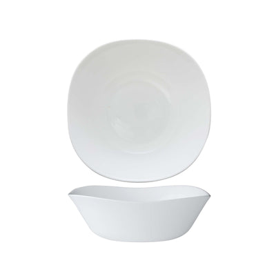 Parma Insalatiera Quadrata in Vetro Bianco 25x25 cm 6 Pezzi