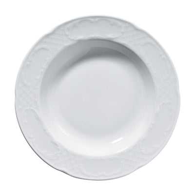 Gural Flora Piatto Fondo in Porcellana Bianca 24 cm 12 Pezzi