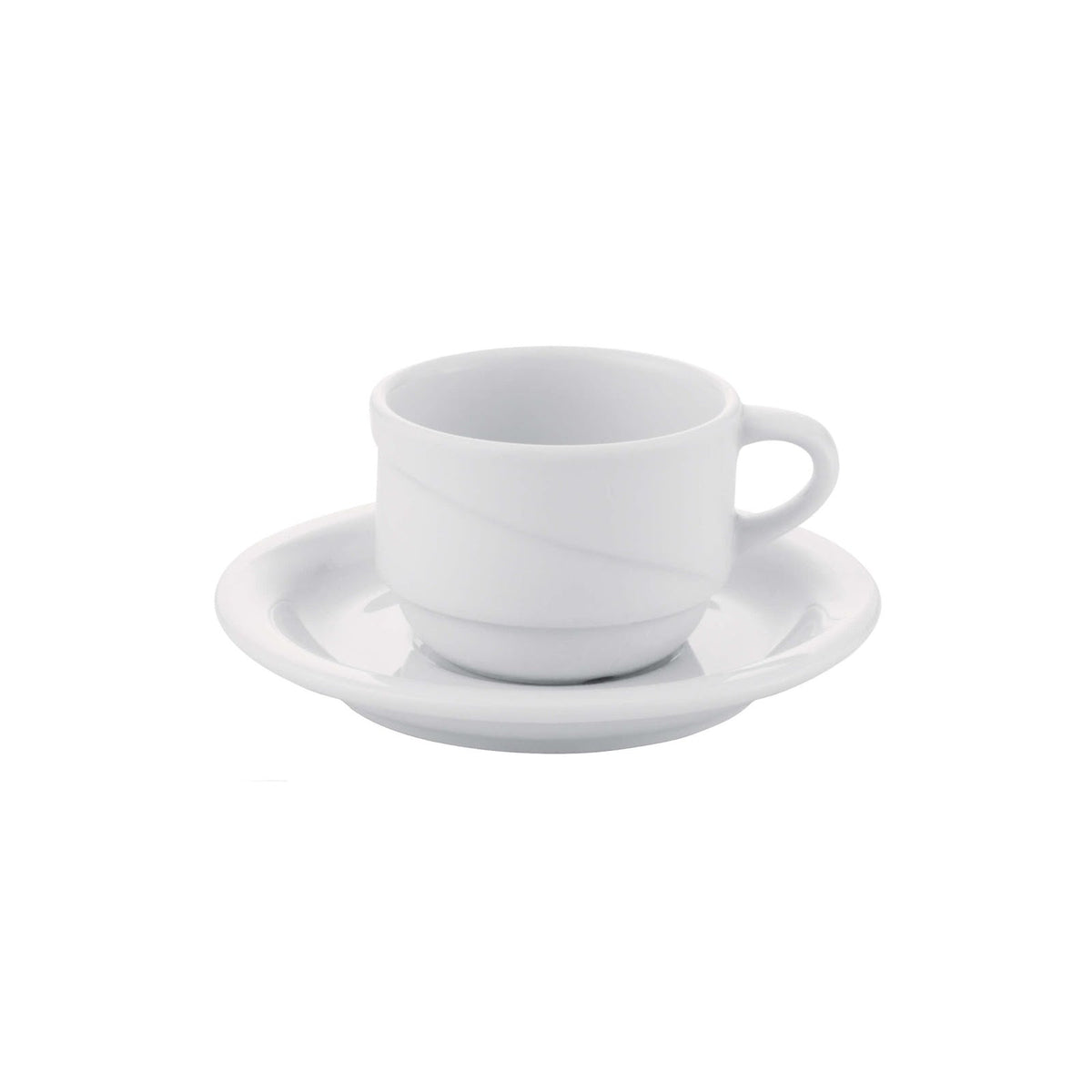 Gural X-Tanbul Tazza Caffè Impilabile in Porcellana Bianca 9 cl 12 Pezzi
