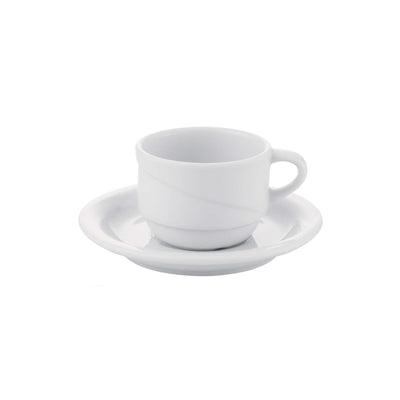 Gural X-Tanbul Tazza Caffè Impilabile in Porcellana Bianca 9 cl 12 Pezzi