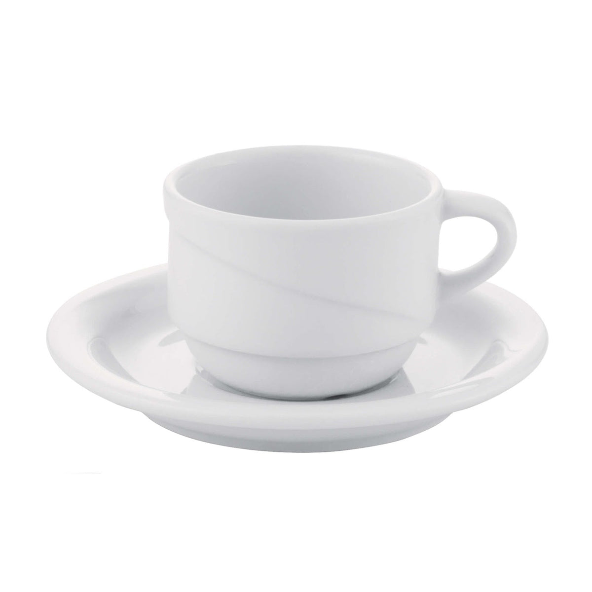 Gural X-Tanbul Piattino per Tazza Tè e Colazione in Porcellana Bianca 14,8 cm 12 Pezzi
