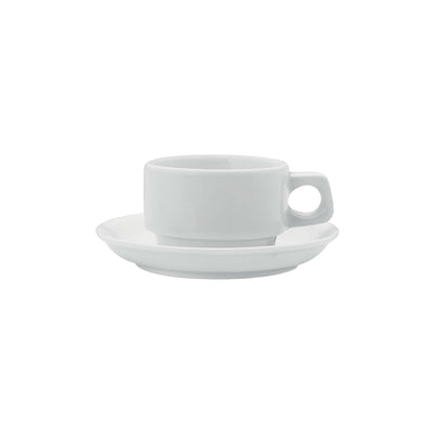 Lubiana Kaszub-Hel Tazza Caffè con Piattino Porcellana Bianca 9 cl 6 Pezzi