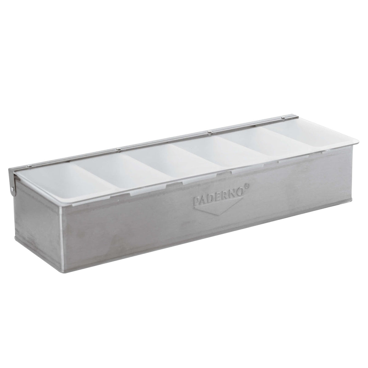 Paderno Contenitore Inox 6 Scomparti con Coperchio 47x16 cm H 10