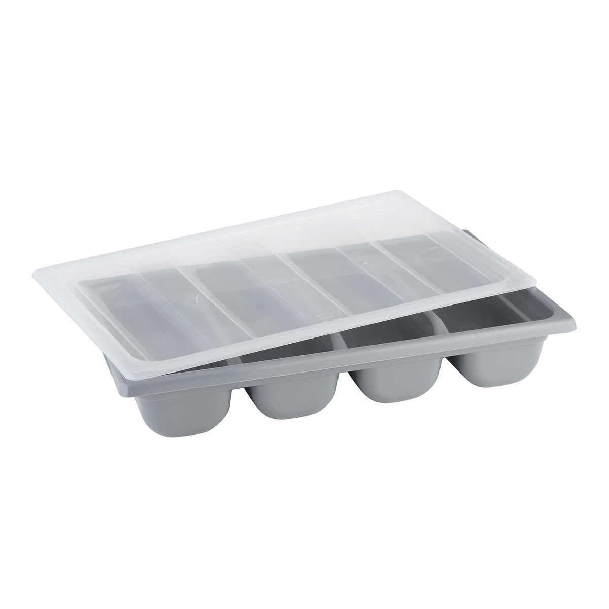Horeca Portaposate 4 Posti Gastronorm GN 1/1 53x32,5 cm Grigio