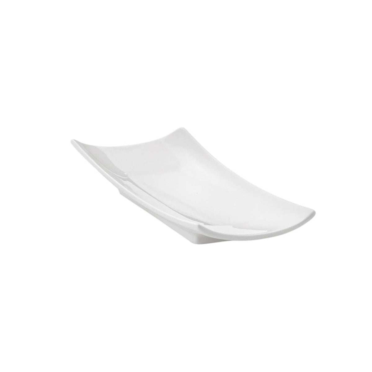 Appetizer Piattino Rettangolare in Porcellana Bianca 14,5x7 cm 6 Pezzi