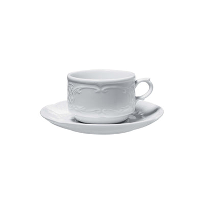 Gural Flora Piattino per Tazza Caffè Porcellana Bianca 13,3 cm 12 Pezzi