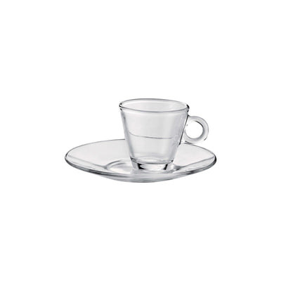 Easy Bar Tazza Caffè in Vetro Temperato 10 cl senza Piattino 12 Pezzi