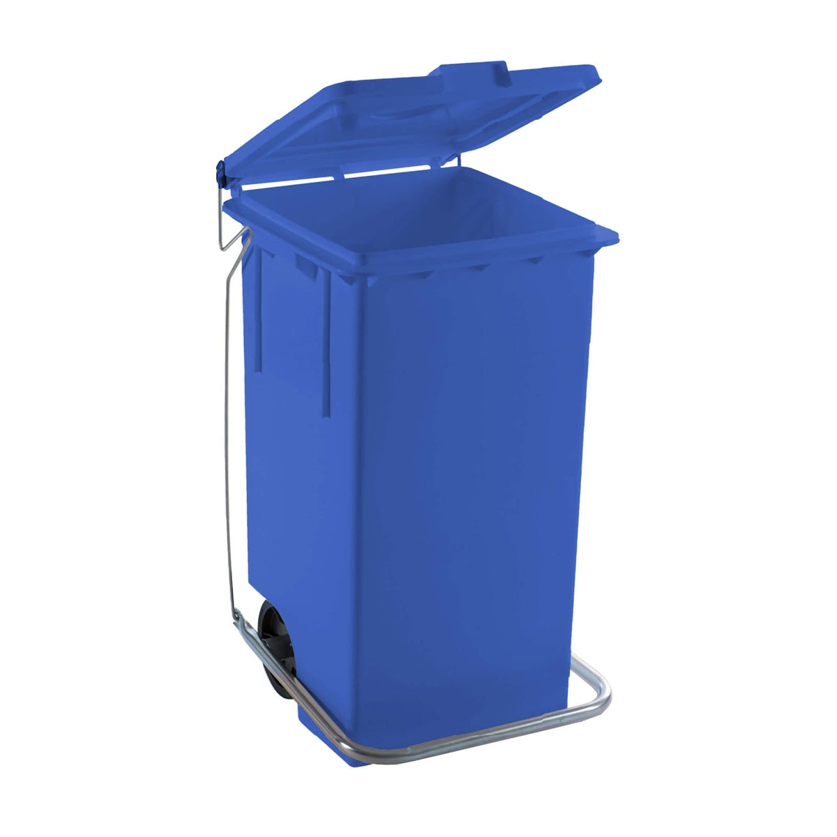 Bidone con Ruote e Pedale 100 Litri Blu 46x42 cm H 81,5