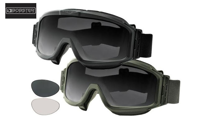 Bobster Alpha Nero ANSI Z87.1 CE EN166 MCEPS gomma lenti balistiche casco