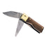 Caliber Shotgun Shell Knife lama stainless 5 cm manico mogano ottone totale 11,75 cm 81 gr limetta cacciavite