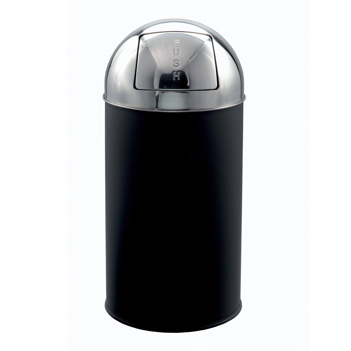 Gettacarte Push Nero con Testa Inox 40 L Ø 35 cm H 74