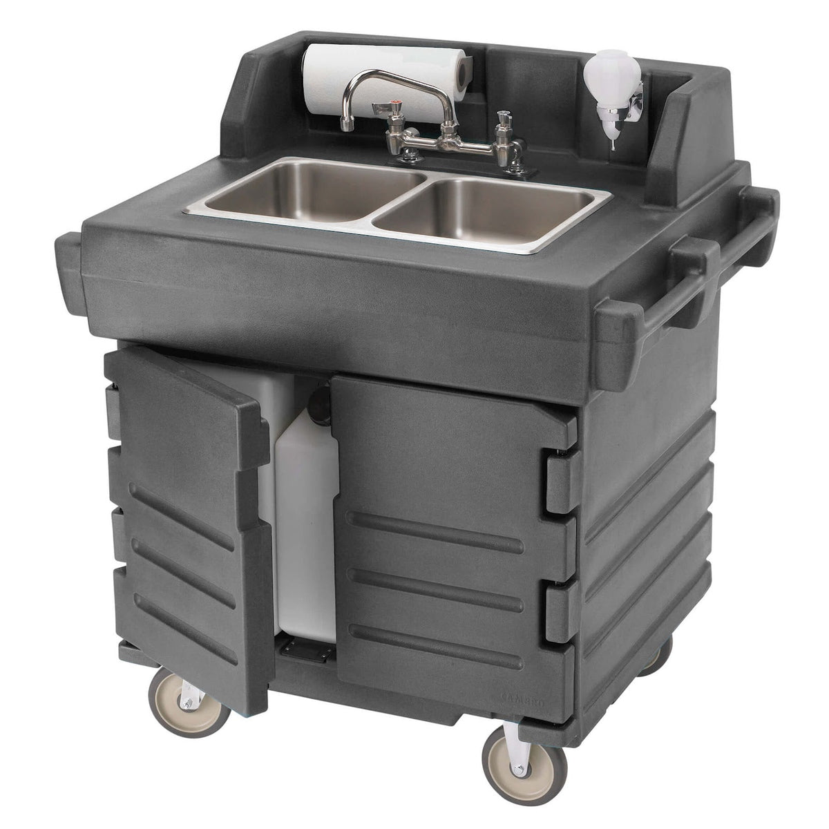 Cambro Carrello Lavandino Elettrico con Doppio Lavello Inox 103x84 cm H 116