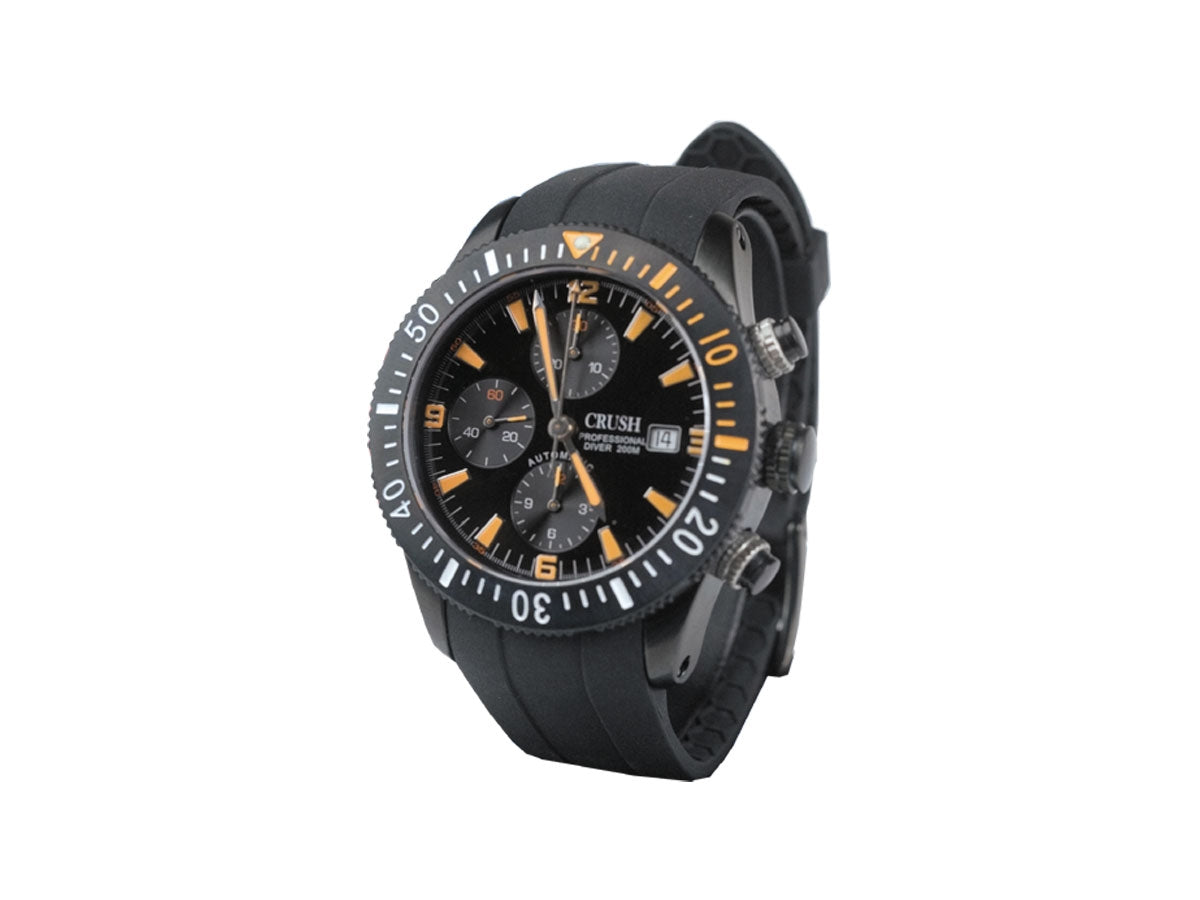 Crush crono automatico Diver V.7750 svizzero zaffiro PVD luminova arancioni sub 200m
