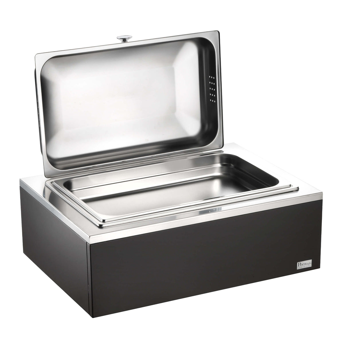 Pinti Buffet Scaldavivande GN 1/1 con Fornellino Legno e Inox cm 64x46 H 30