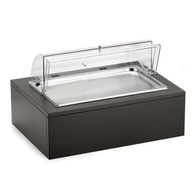 Pinti Buffet Vetrina Copripaste Riscaldata Elettrica con Cupola Legno e Inox cm 64x46 H 39