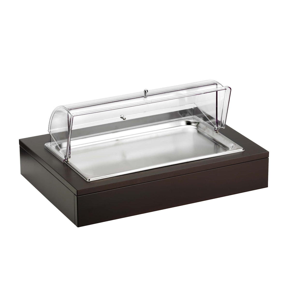 Pinti Buffet Vetrina Rettangolare con Cupola Legno e Inox cm 64x46 H 30