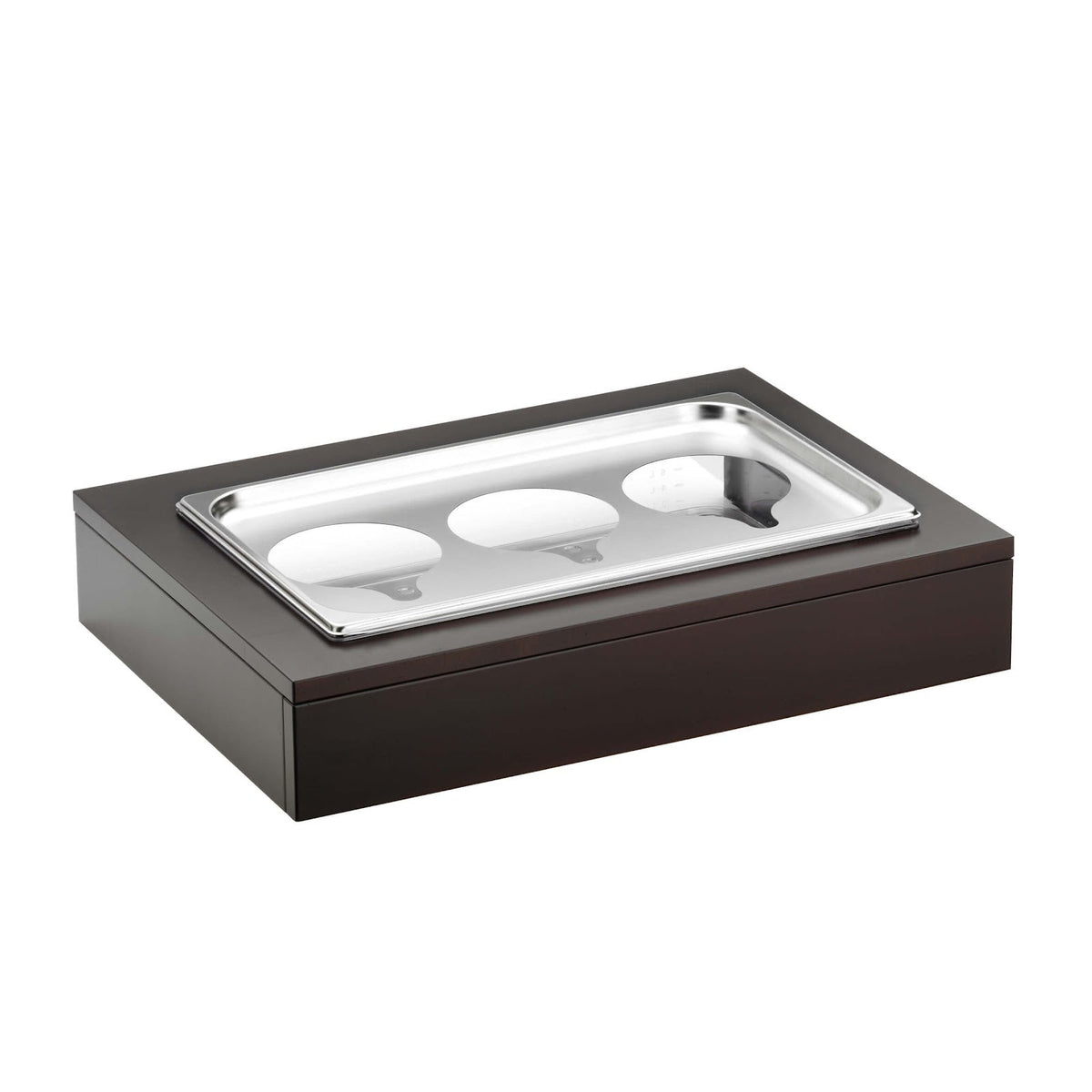 Pinti Buffet Portabrocche Refrigerato con 3 Brocche Legno e Inox cm 64x46 H 12,2