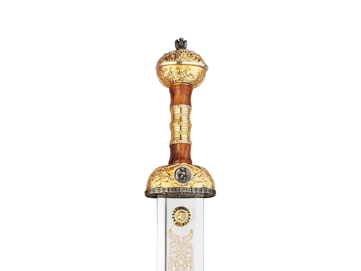 Gladius Replica Spada Giulio Cesare dorata con fodero