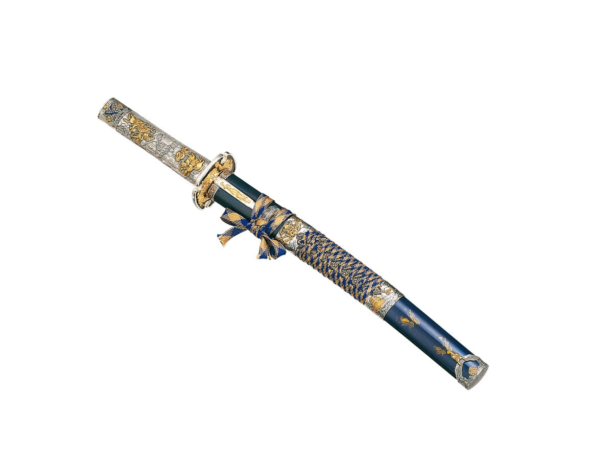 Gladius Replica Wakizashi manico Argento / Nero decorato - foto 2