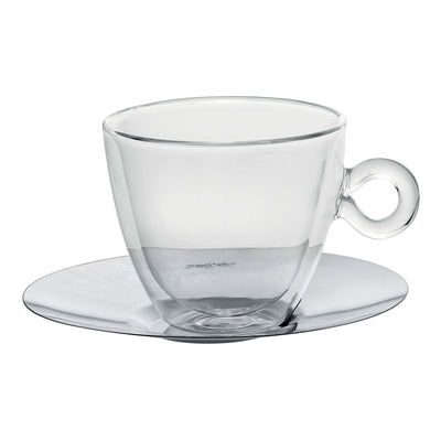 Thermic Glass Tazza Multiuso in Vetro Borosilicato con Piattino Inox 30 cl Confezione 2 Pezzi
