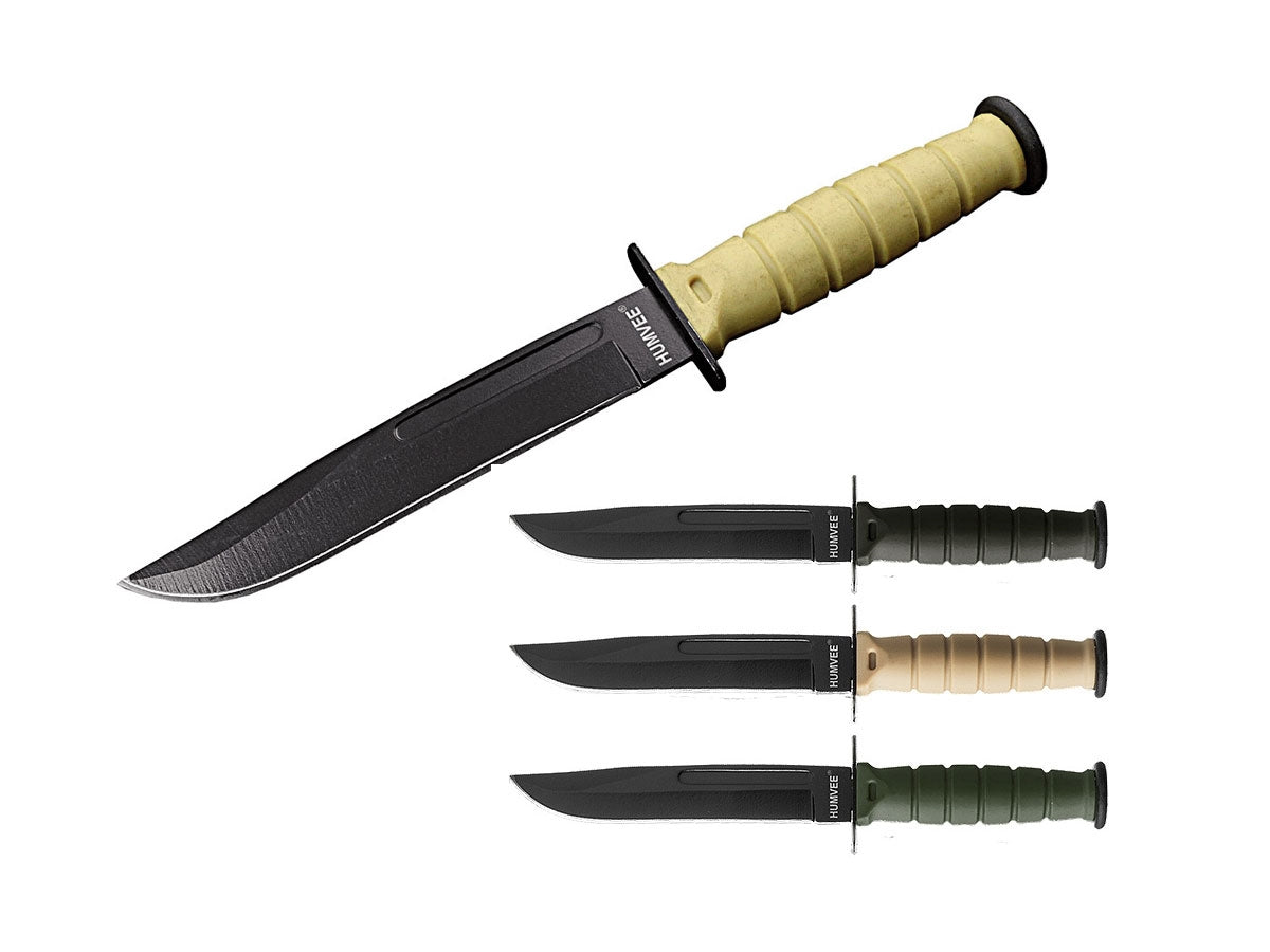 Humvee Combat Neck Knives display 12 pz lama stainless 8,9 cm manico policarbonato 15,2 cm fodero policarbonato