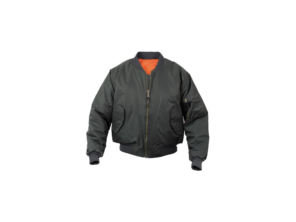 Humvee MA1 Pilot Bomber Jacket nero taglia XL – vista frontale giacca