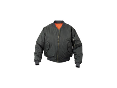 Humvee MA1 Pilot Bomber Jacket nero taglia XL – vista frontale giacca