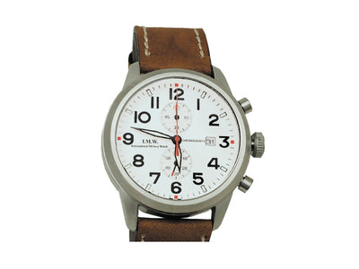 IMW cronografo 6207 bianco 42mm cinturino cuoio Citizen OS10 lancette colorate