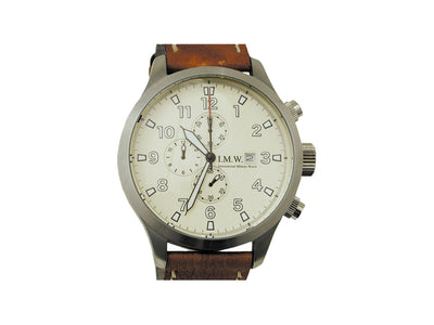 IMW cronografo FB/C avana 48mm cinturino cuoio vetro minerale visione notturna