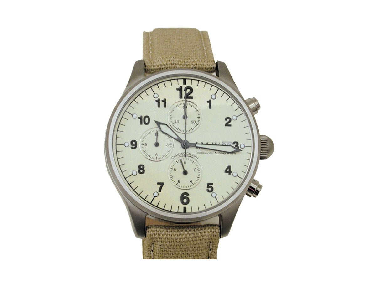 IMW cronografo Iraq Freedom quadrante avana 40mm cinturino tela visione notturna