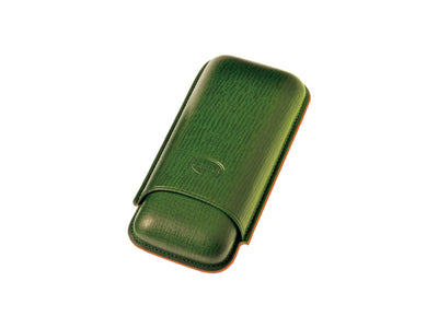 Portasigari Jemar liscio cuoio verde 464/2 per 2 sigari Robusto Edmundo, veduta anteriore