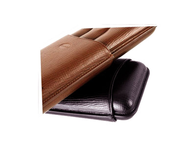Portasigari Jemar liscio cuoio blu 497/3, dettaglio finitura