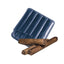 Portasigari Jemar scanalato cuoio blu 460/5, dettaglio finitura