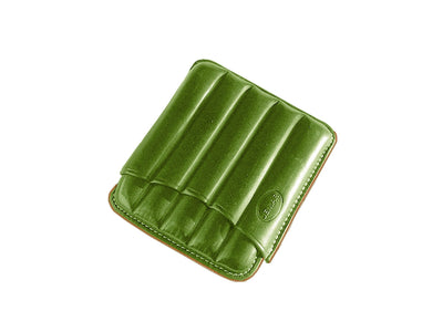 Portasigari Jemar scanalato cuoio verde 460/5 per 5 sigari Toscano, veduta anteriore