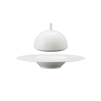 Saturno Piatto Fondo Gourmet in Porcellana Bianca Ø 25 cm 4 Pezzi