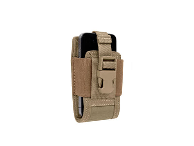 Maxpedition Clip-On 4.5" Phone Holster Khaki - dettaglio clip e apertura