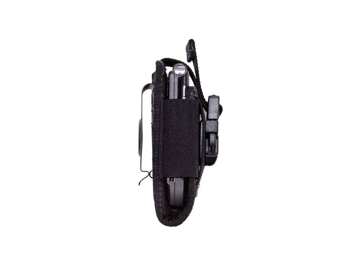 Maxpedition Clip-On 4" Phone Holster Black - dettaglio clip e apertura