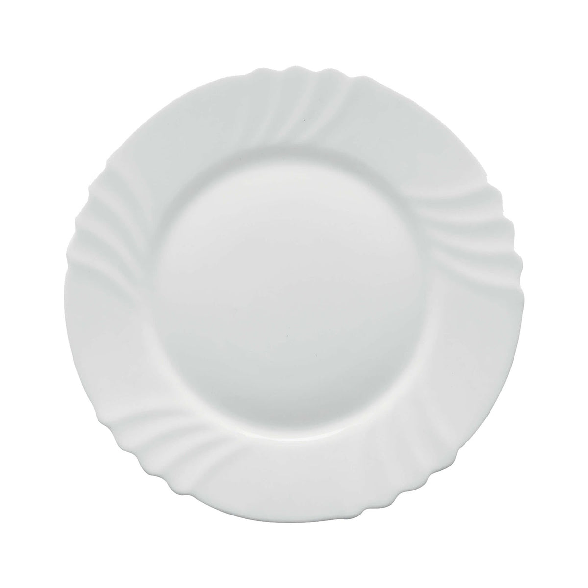 Ebro Piatto Piano in Vetro Bianco Ø 25,5 cm 6 Pezzi