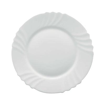 Ebro Piatto Piano in Vetro Bianco Ø 25,5 cm 6 Pezzi