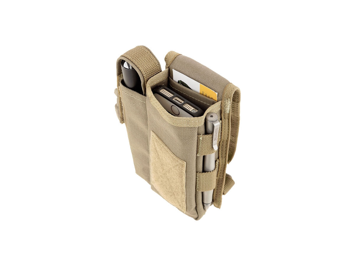 Maxpedition TC-6 Waistpack Khaki - dettaglio tasca laterale e clip cintura
