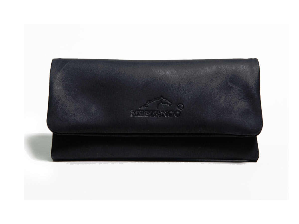 Borsa portatabacco Mestango Cowboy 2010 in pelle nera con chiusura magnetica